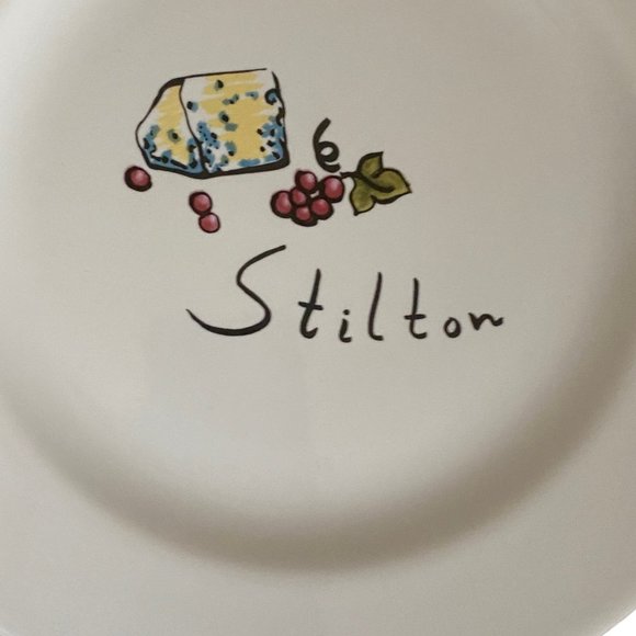 Pottery Barn Outlet Cheese Graphic Appetizer Plates - Picture 3 of 8